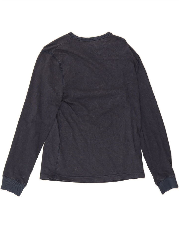 TOMMY HILFIGER Mens Top Long Sleeve Medium Navy Blue Polyester Vintage Tommy Hilfiger and Second-Hand Tommy Hilfiger from Messina Hembry 