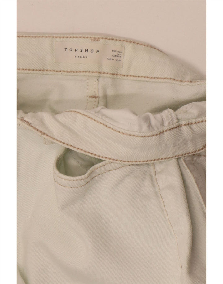 TOPSHOP Jeans dritti corti da donna W30 L25 bianchi