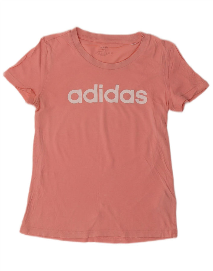 T-shirt grafica da donna ADIDAS Top UK 4/6 XS cotone rosa