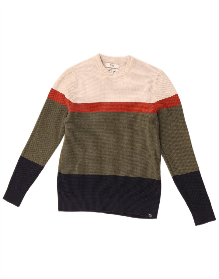 Maglione maglione girocollo da donna Marks & Spencer UK 10 piccolo multicolore