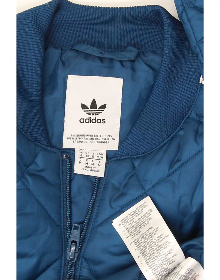 Giacca trapuntata da uomo Adidas UK 38 poliestere blu medio