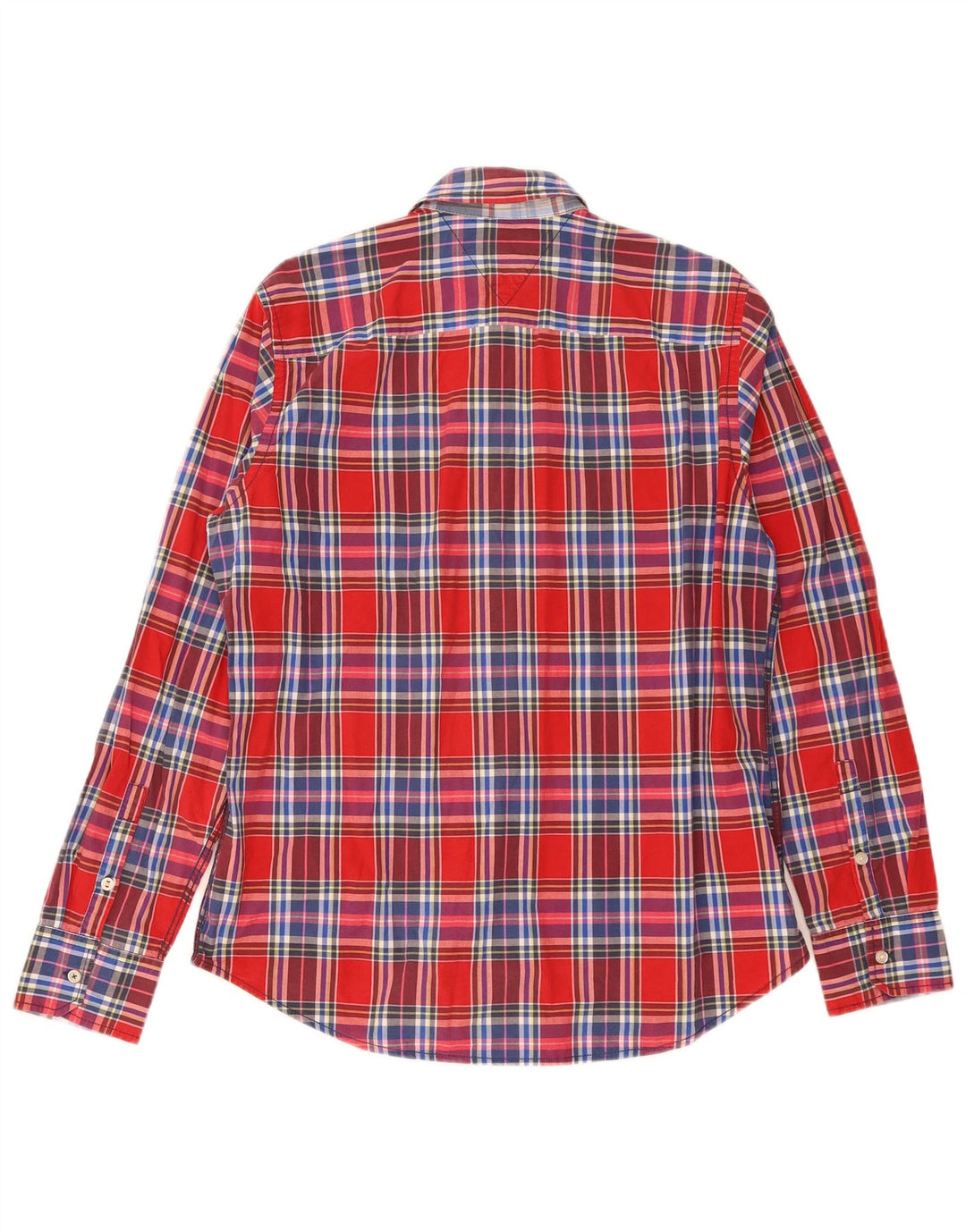 Camicia da uomo Tommy Hilfiger XL in cotone scozzese rosso