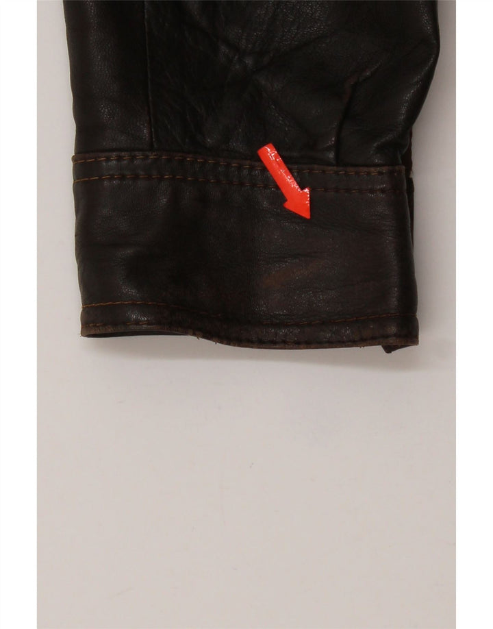 Giacca in pelle vintage da uomo UK 42 XL in pelle marrone