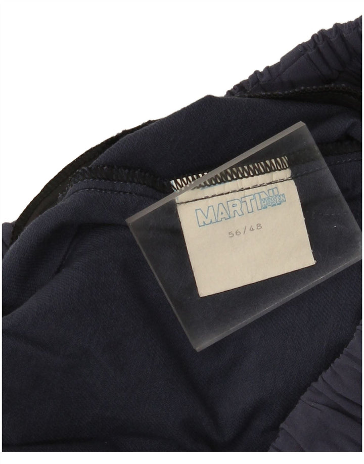 Pantaloni da tuta vintage da uomo Joggers IT 48 Medium Navy Blue Colourblock