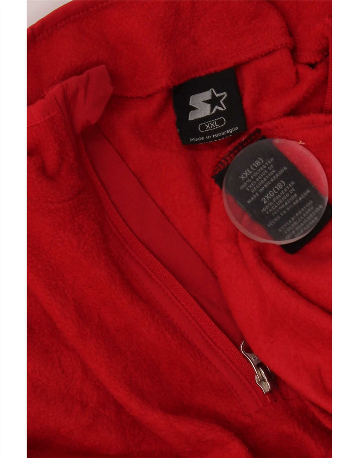 Maglione in pile da donna con collo e zip Starter UK 20 2XL poliestere rosso