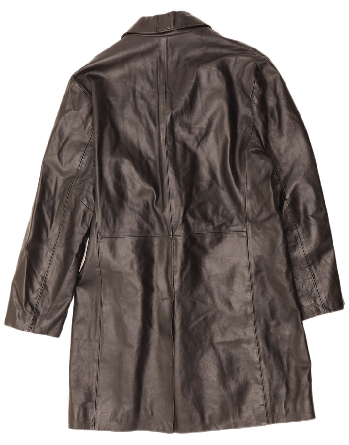 Cappotto in pelle da uomo VINTAGE UK 36 Piccolo in pelle nera