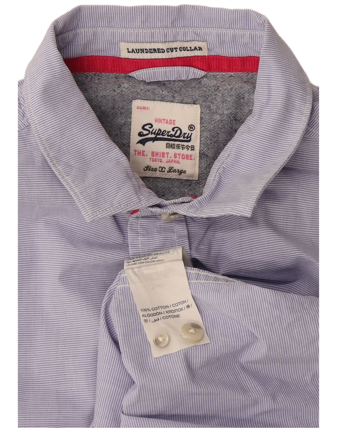 Camicia da uomo Superdry XL viola gessato in cotone