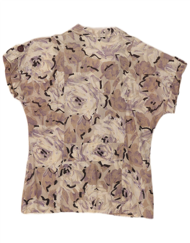Camicetta camicia a maniche corte da donna vintage IT 42 floreale multicolore medio