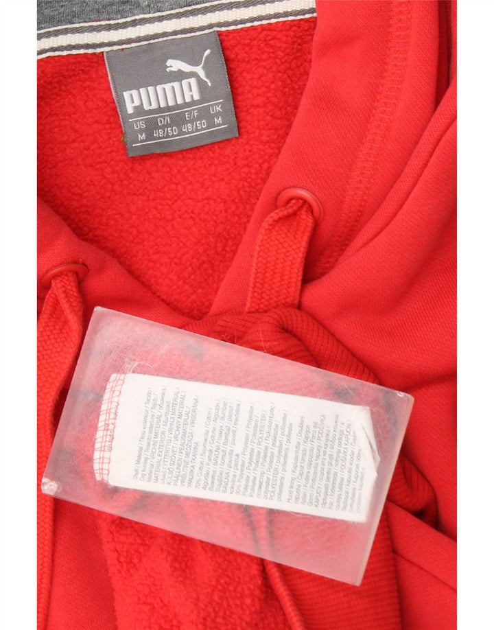 Felpa con cappuccio da uomo Puma in cotone rosso medio