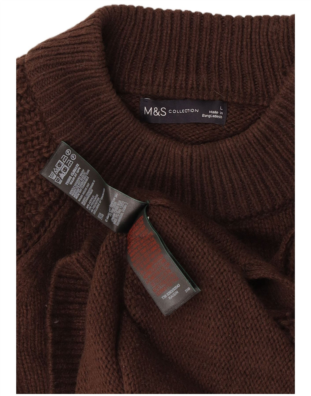 Marks & Spencer Maglione da uomo con collo alto e maglione grande in acrilico marrone