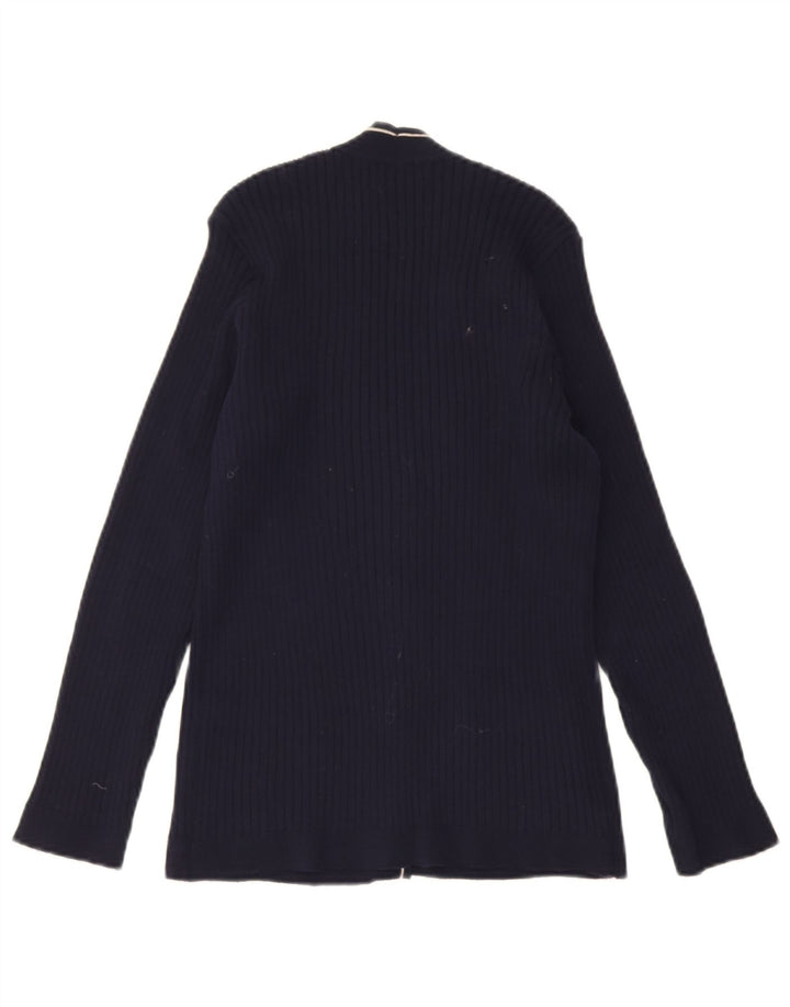 Maglione cardigan da donna vintage UK 10 piccolo blu navy