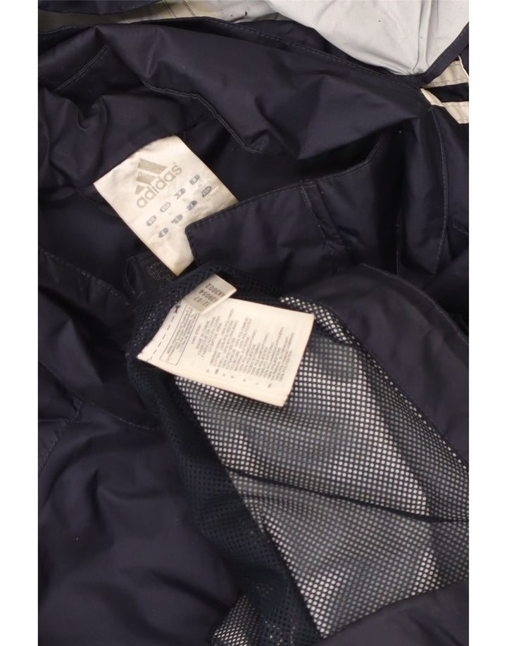 Giacca a vento con cappuccio da uomo Adidas UK 42 XL poliestere blu navy
