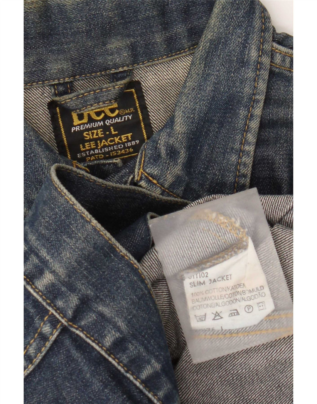 Giacca di jeans da donna Lee UK 14 grande cotone blu
