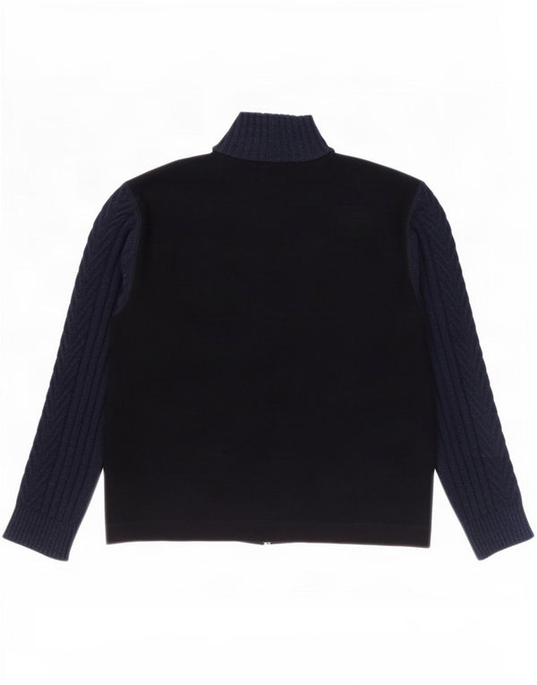 Maglione cardigan da uomo Paul Smith XL in lana color block blu navy