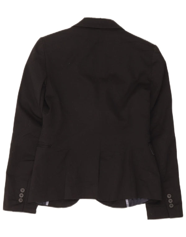 Zara Womens 1 Button Blazer Jacket UK 12 Medium Black