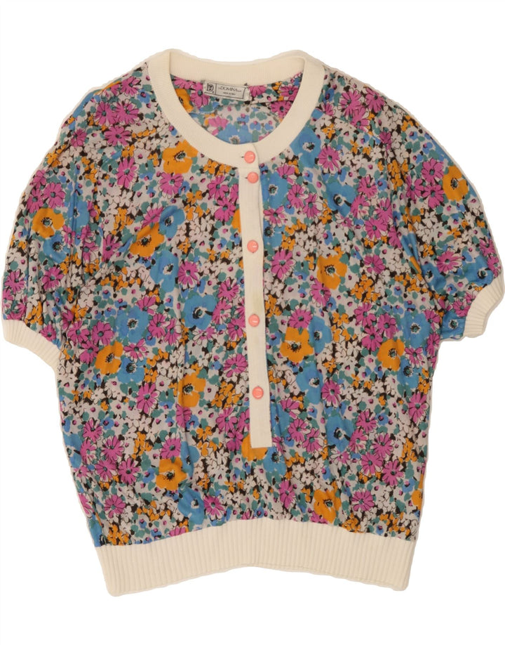 DOMINA Womens Blouse Top EU 40 Medium Multicoloured Floral Acetate Vintage Domina and Second-Hand Domina from Messina Hembry 