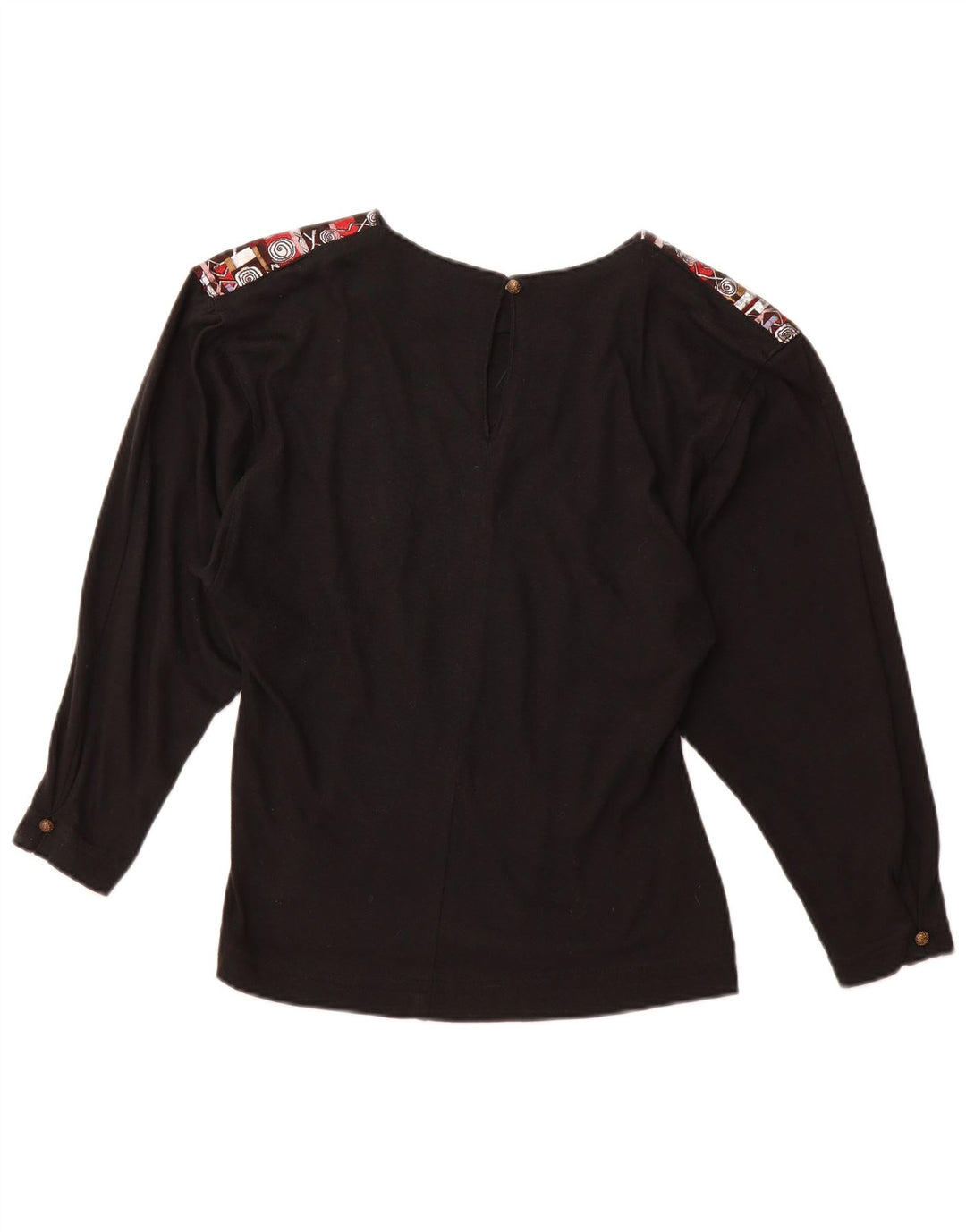 Camicetta a maniche lunghe grafica da donna VINTAGE Top UK 12 Acrilico nero medio