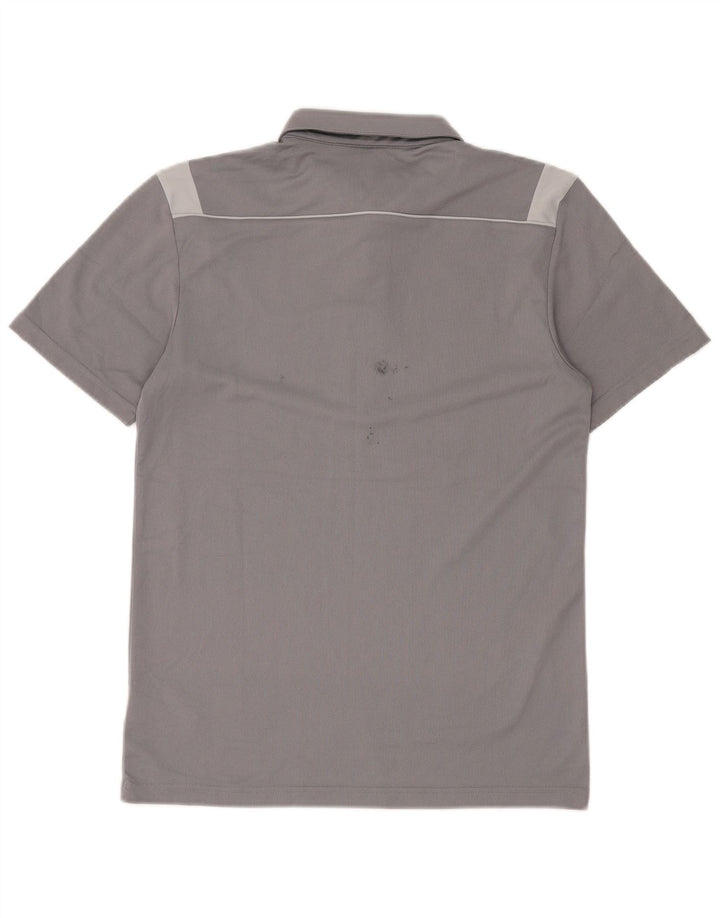 Polo Adidas Climalite da uomo piccola in poliestere color block grigio