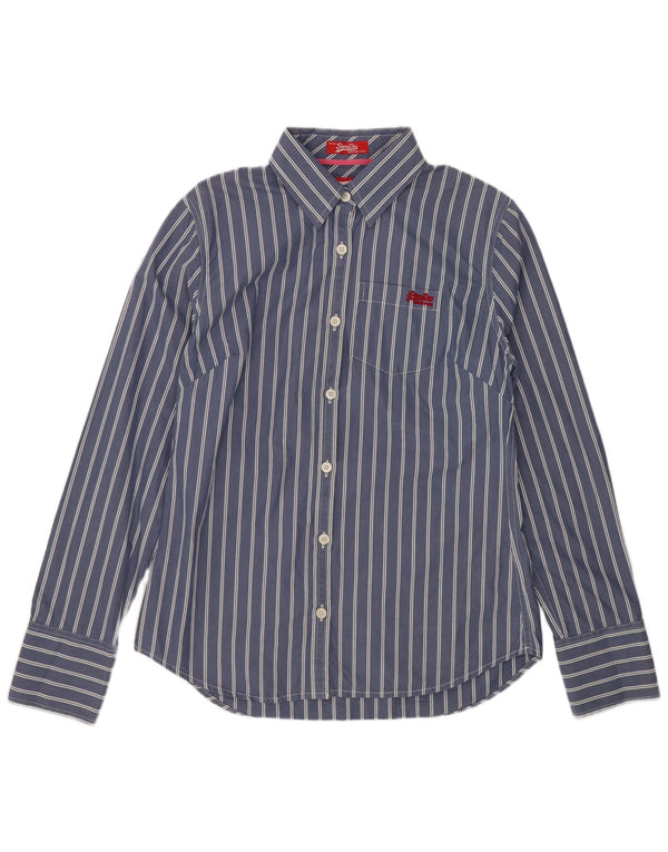 Camicia da donna Superdry Classica in cotone a righe grandi blu