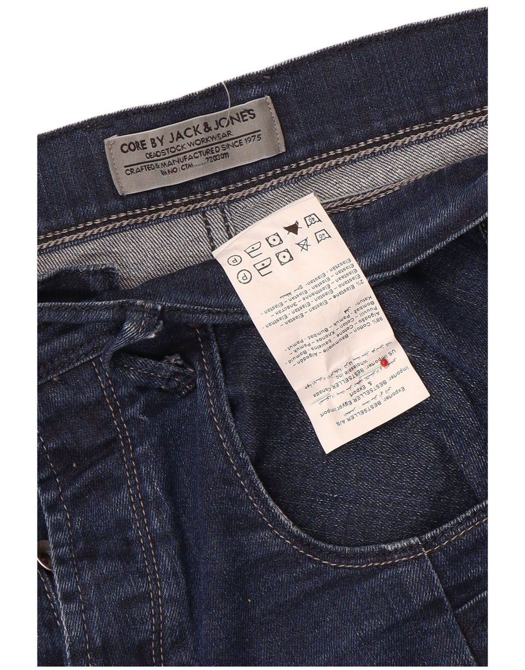 Jeans dritti da uomo Jack & Jones W36 L29 cotone blu navy
