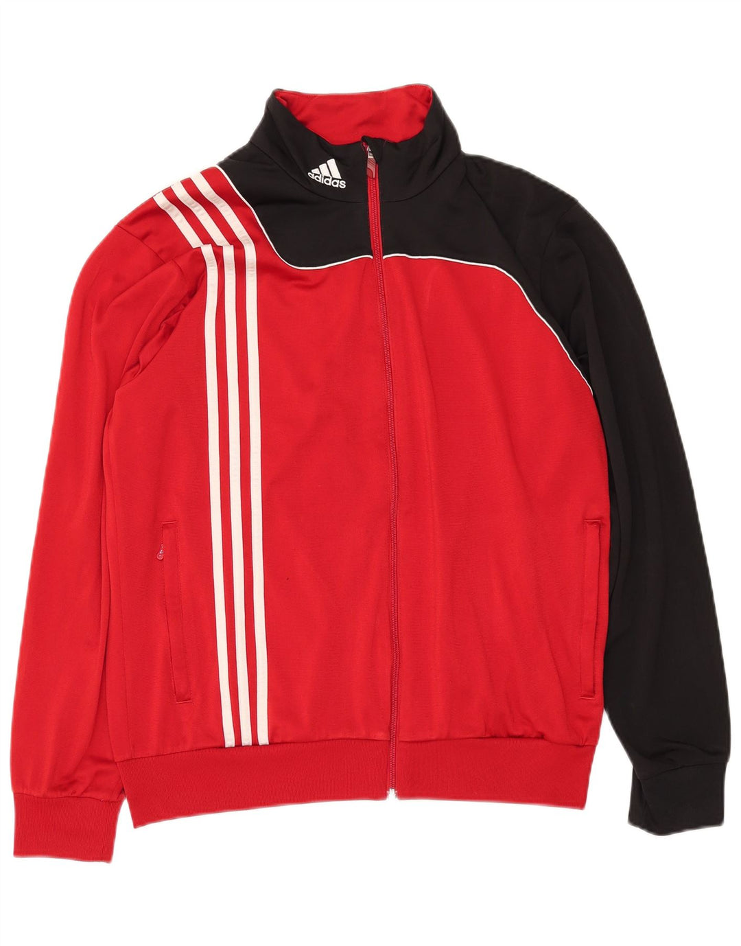 Giacca da tuta da uomo ADIDAS UK 40/42 Poliestere color block rosso medio