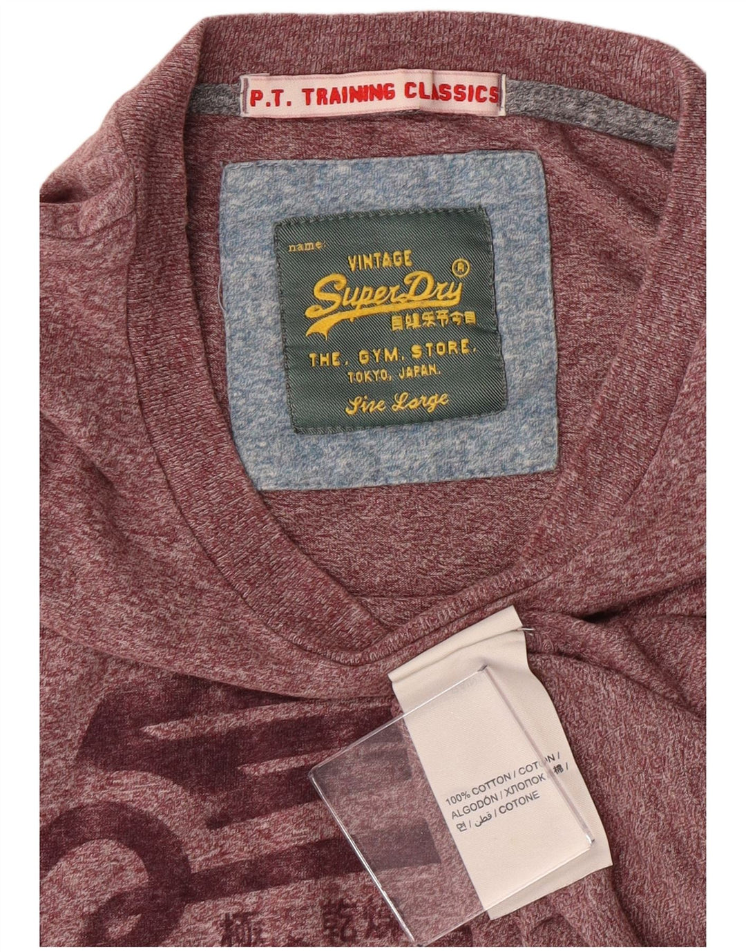 T-shirt grafica da donna Superdry Top grande in cotone chiazzato marrone