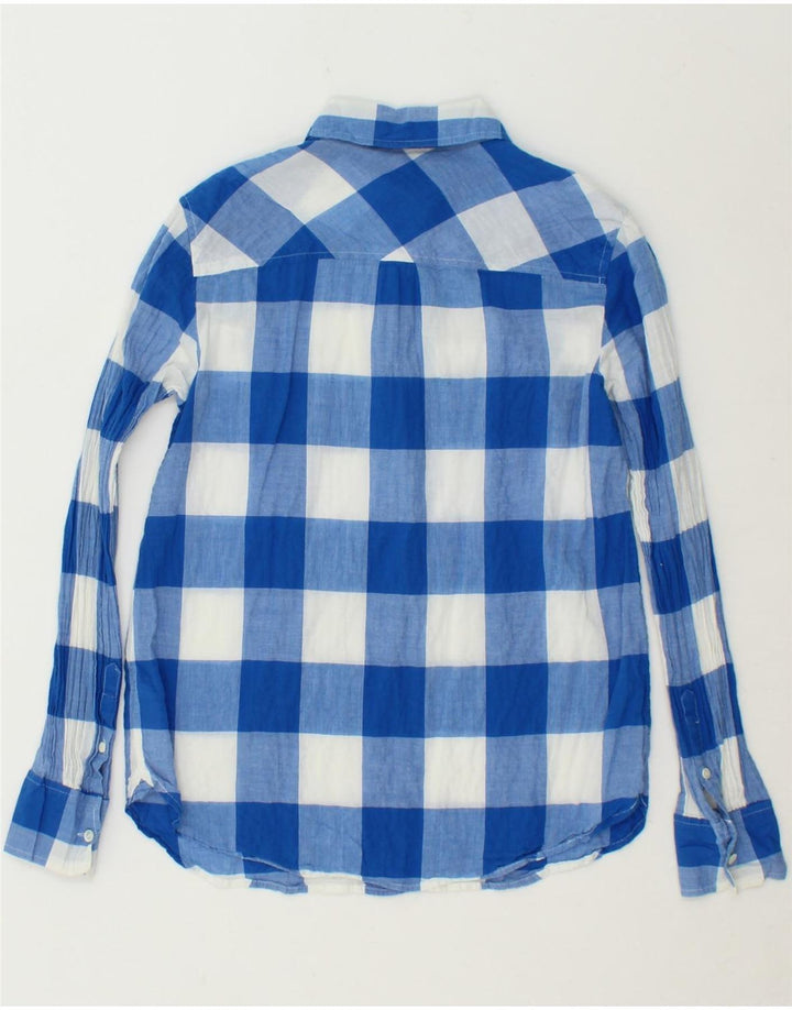 J. CREW Womens Pullover Shirt US 2 XS Blue Gingham Cotton Vintage J. Crew and Second-Hand J. Crew from Messina Hembry 