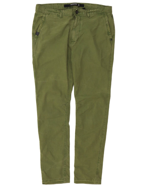 Pantaloni chino slim da uomo Superdry XL W38 L32 cotone verde