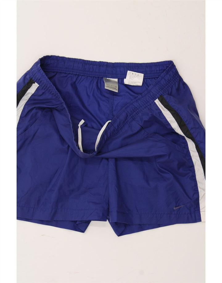 ADIDAS Womens Sport Shorts US 8/10 Medium Blue Colourblock Polyester Vintage Adidas and Second-Hand Adidas from Messina Hembry 