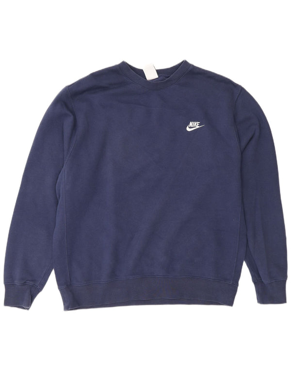 Felpa da uomo Nike Maglione grande in cotone blu navy