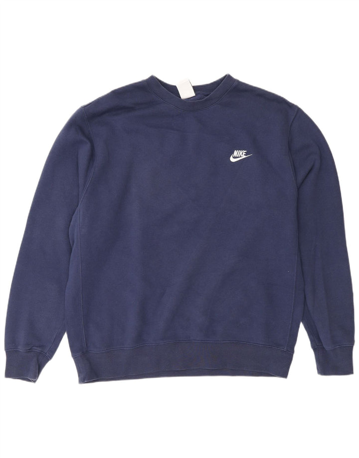 Felpa da uomo Nike Maglione grande in cotone blu navy