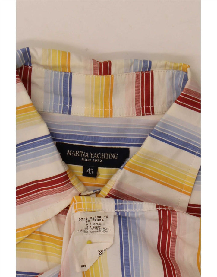 Marina Yachting Camicia a maniche corte da uomo Taglia 43 Grande a righe multicolore