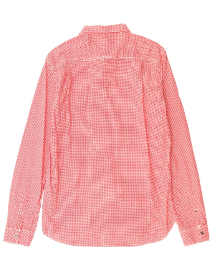 Camicia da uomo SUPERDRY grande in cotone a quadretti rossi