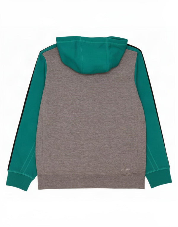 Maglione con cappuccio e zip Adidas Climalite da uomo piccolo in poliestere color block grigio