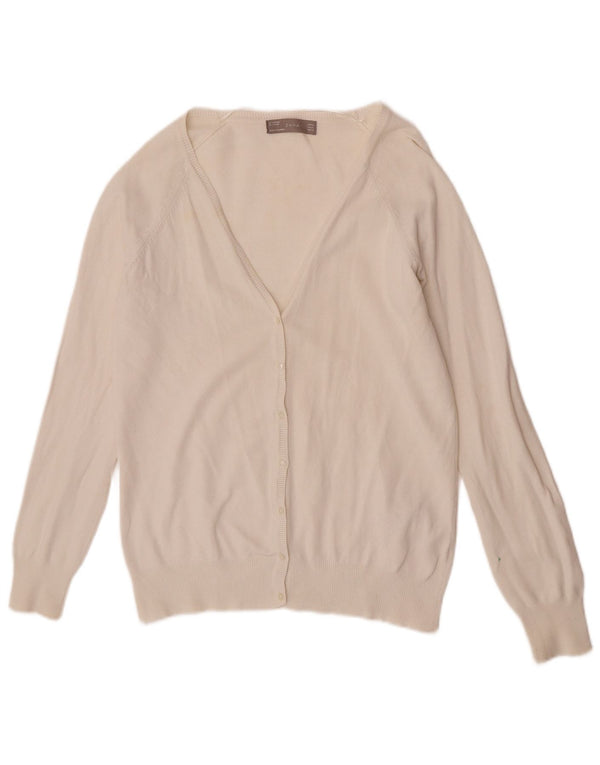 Maglione cardigan da donna Zara UK 18 XL cotone bianco