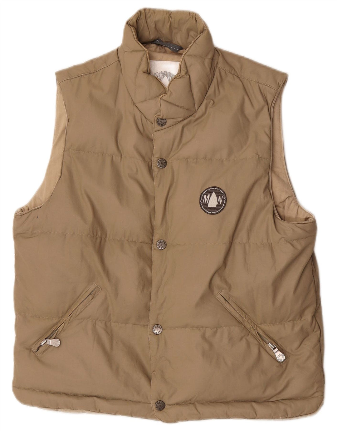 Gilet imbottito da uomo Murphy & Nye UK 36 piccolo in nylon beige