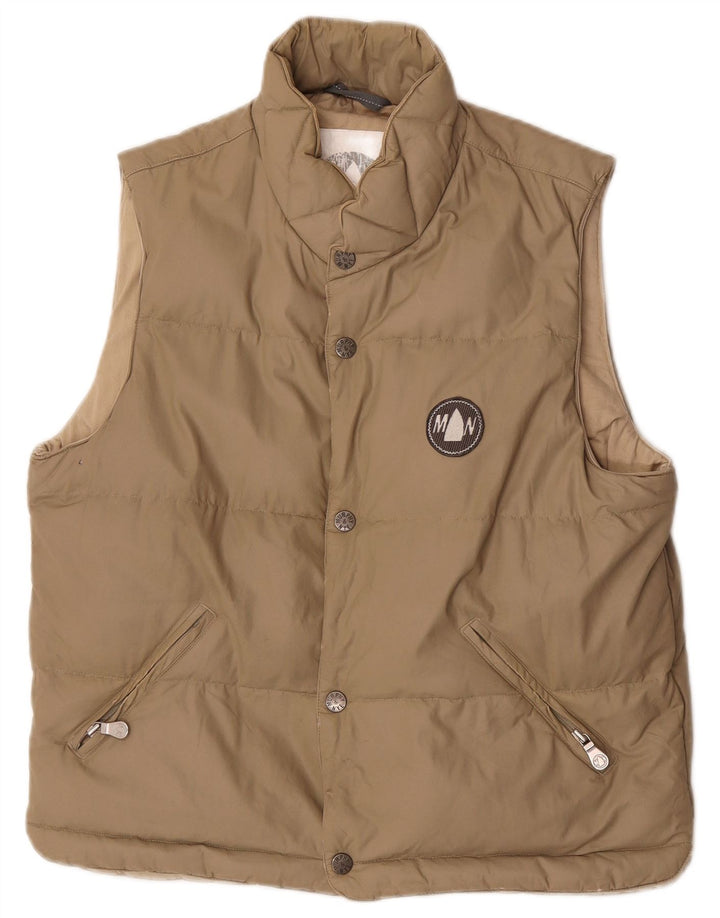 Gilet imbottito da uomo Murphy & Nye UK 36 piccolo in nylon beige