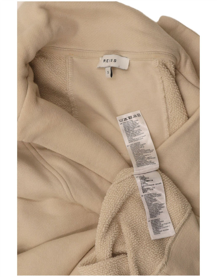REISS Felpa da uomo con collo alto Maglione piccolo in cotone beige