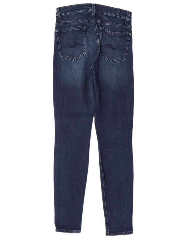 7 FOR ALL MANKIND Womens Skinny Jeans W28 L31 Navy Blue