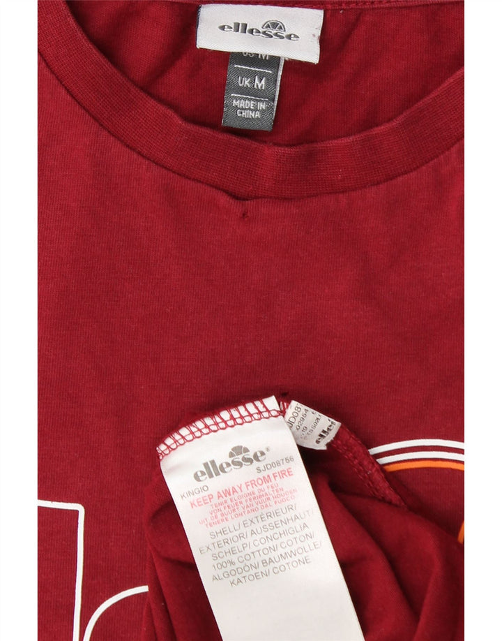 ELLESSE T-shirt grafica da uomo Top rosso medio in cotone