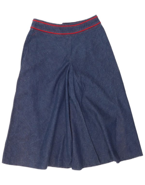 Gonna svasata in denim vintage da donna IT 36 XS W26 Blu navy