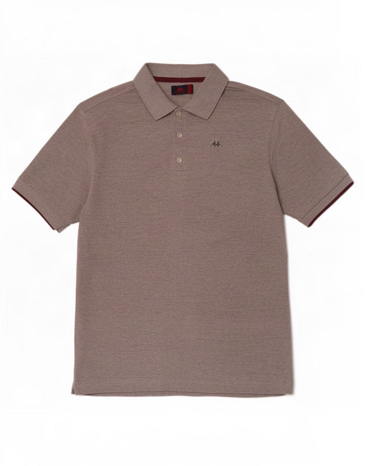 Polo Kappa da uomo in cotone mélange grigio medio