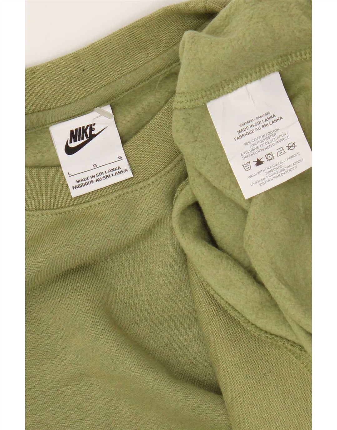 Felpa Nike da uomo, maglione grande, cotone kaki