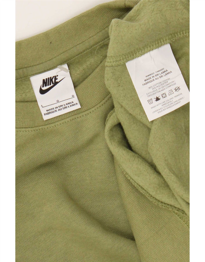Felpa Nike da uomo, maglione grande, cotone kaki