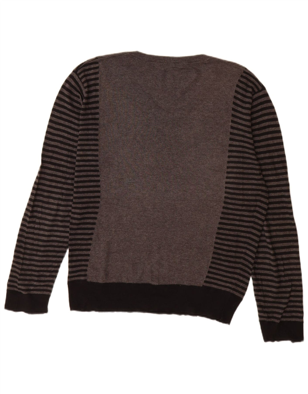 PEPE Jeans Maglione da uomo con scollo a V piccolo cotone a righe grigie