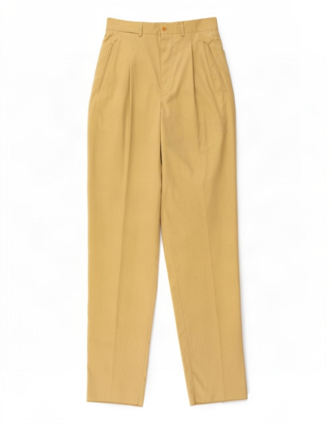 Pantaloni chino con pegging da donna vintage W30 L36 gialli