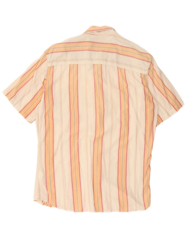 MARLBORO CLASSICS Camicia a maniche corte da uomo XL in cotone a righe arancioni