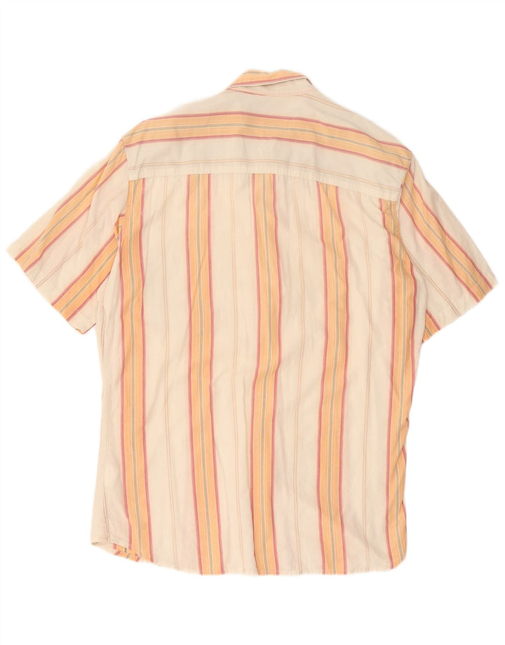 MARLBORO CLASSICS Camicia a maniche corte da uomo XL in cotone a righe arancioni