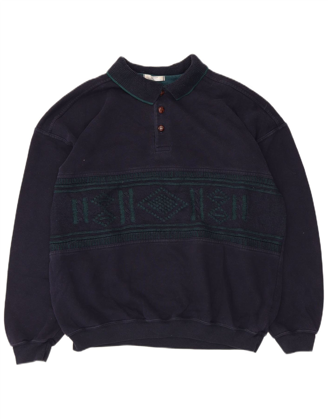 Felpa da uomo Marks & Spencer, maglione grande, blu navy, a rombi/diamante