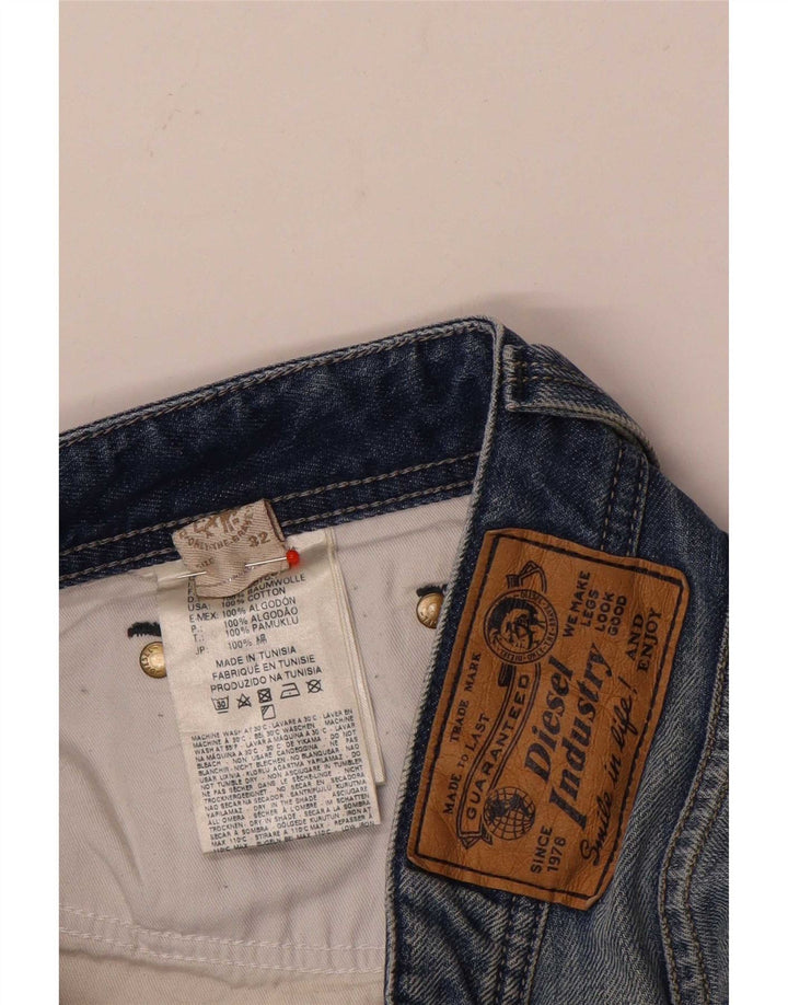 Jeans dritti da uomo Diesel W32 L33 in cotone blu